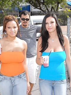 Bosomy Latinas In Jeans And Tops Natasha Dulce And Bella Blaze Get Fucked Together