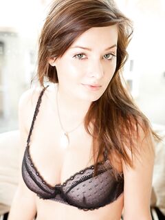 The Blonde Babe Anna Tatu Is Sliding Her Sheer Lingerie Down Uncovering View On Nude Body