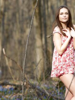 Charming Chick Zlatka A Is In The Thick Wood Losing Off Short Colorful Dress