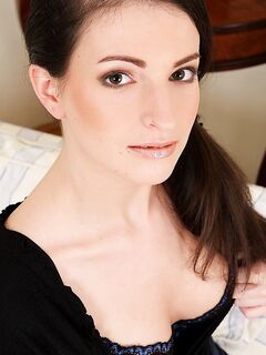 Baring Her Chic Lingerie Hot Brunette Babe Ann Marie Slides Fingers In Her Cunt photos (Ann Marie Rios)