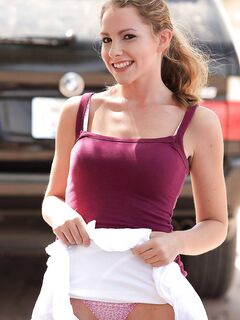 FTV Karly Has Fun Flashing Her Juicy Natural Boobs And Hairless Pussy Outdoors