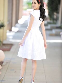 Brunette Babe Sophie FTV In White Dress Takes Off Her Red Panties Outdoors photos (Sophie Strauss)