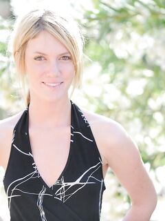 Naughty Blonde Riley Ray Shows Her Private Parts Without Taking Off Her Black Dress