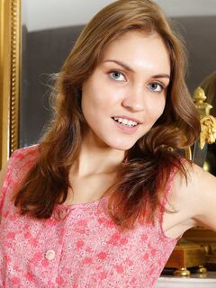 Naughty Redhead Chick Cristina A Slowly Sliding The Dress Down And Exposing Nude Body