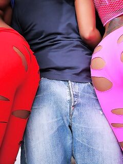 Filthy Black Babes Bunny Knight And Mckenzie Sweet Are Worshipping The Big Dick