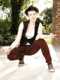 Skinny Small Titted Brunette Dylan Ryan With Short Hair Shows Her Naughty Bits Outside