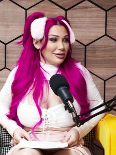 Pink-haired Bitch In Stockings Serves Two Giant Cocks At The Same Time photos (Lily Lou)