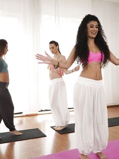 Beautiful Yoga Babes Marina Maya, Charlie Red And Renata Fox Make Love On The Floor